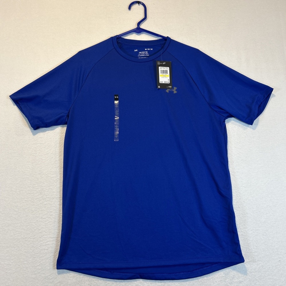Under Armour 1326413 Mens Training UA Tech 2.0 T-Shirt Short Sleeve Blue Medium
